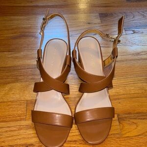 Kelly & Katie Brown Cross-Strap Sandals